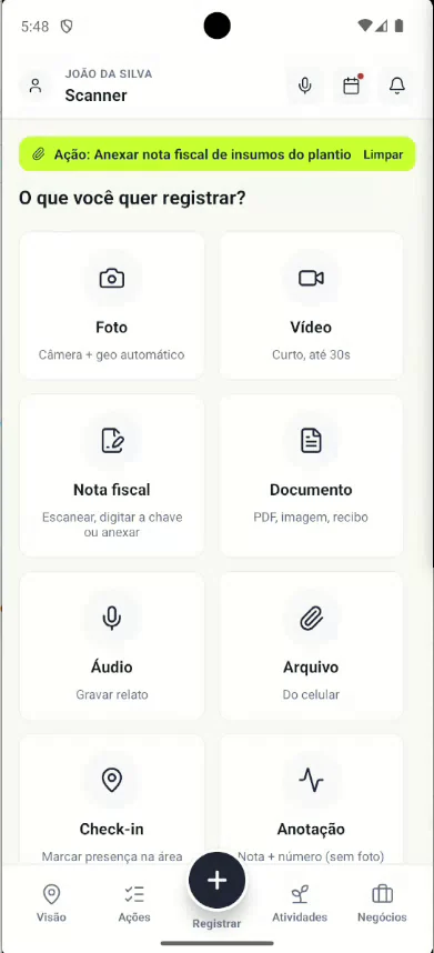 Tela real do GEO3 Luz · dados de demonstração.